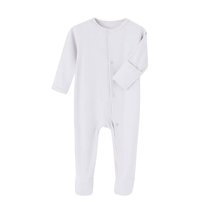 Organic Cotton Baby Rompers Footed Sleep and Play Autumn Winter Full Sleeve Jumpsuit Infant Footies Solid Color Bottoming Cloth