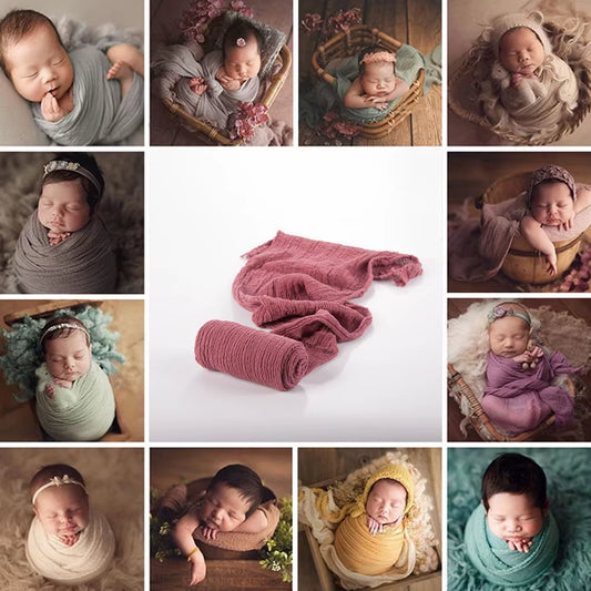 Stretch Baby Photography Props Blanket Wraps Organic Cotton Wrap Soft Infant Newborn Photo Wraps Cloth Accessories 40*180Cm