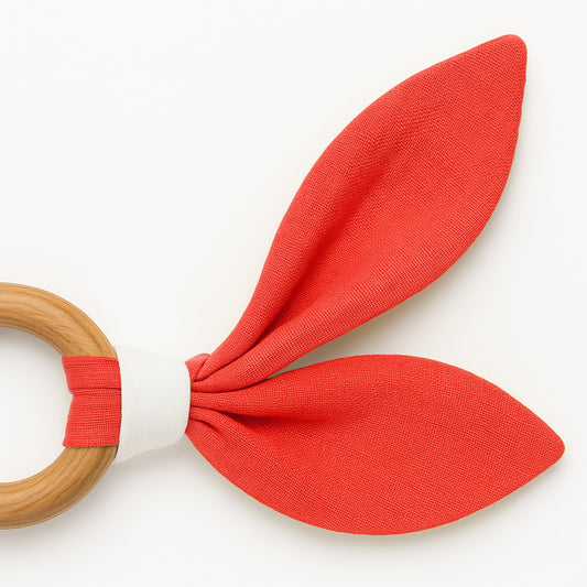 Organic Cotton Teething Ring - Strawberry